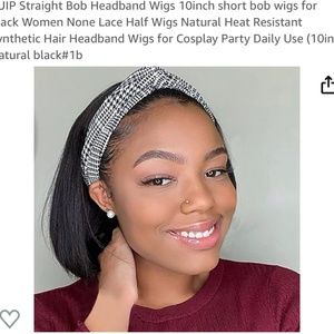 RUIP Straight Bob Headband Wigs 10inch short bob wigs